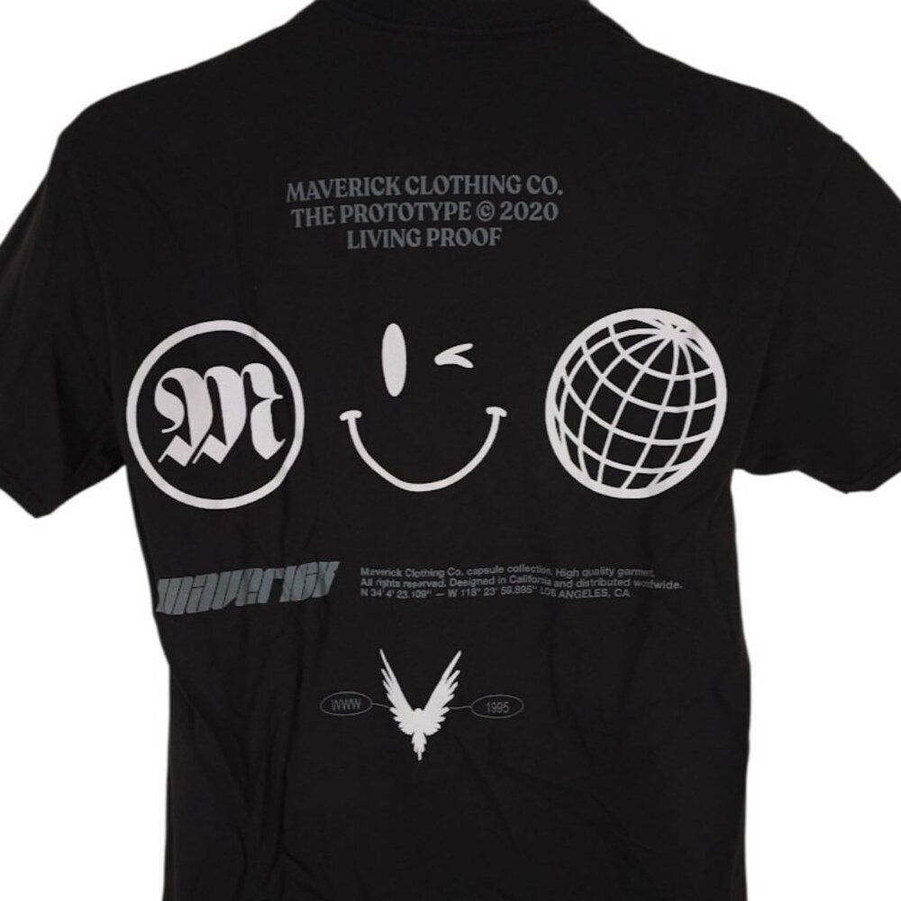 Maverick T Shirt Mens Size Small Black Logan Paul Streetwear Wink Smile